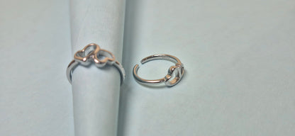 Twin heart toe ring
