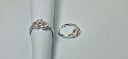 Twin heart toe ring