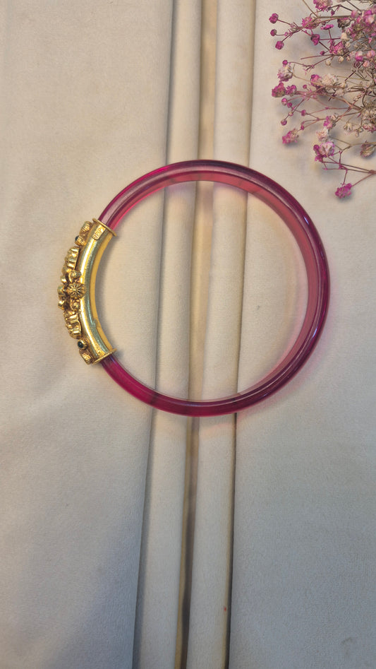 12 colour Nakas Mogappu bangle with Green and Red stone with lakshmi
