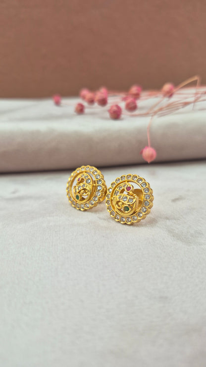 CZ stone peacock Stud