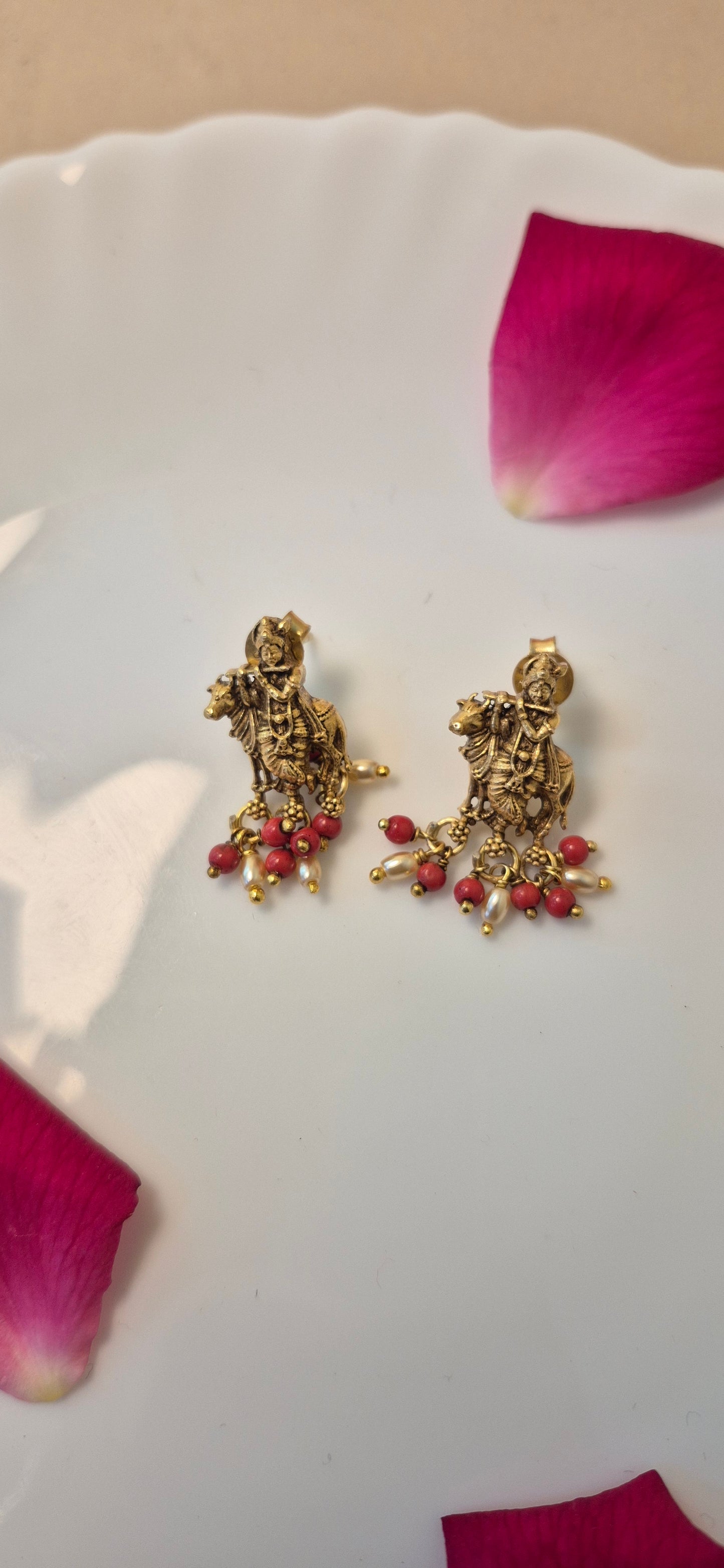 Krishna coral studs