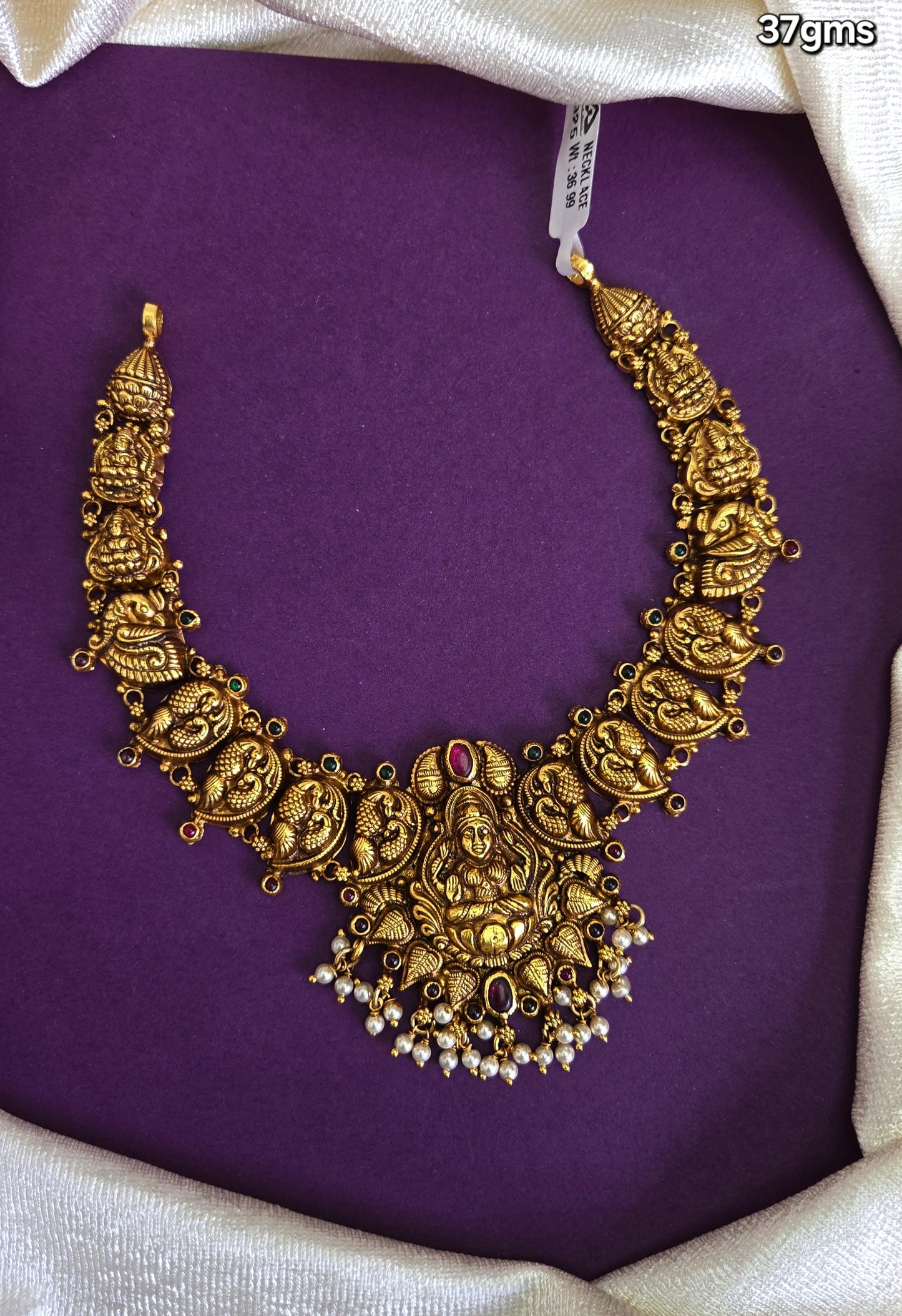 Laxmi Nagas Necklace with pearls drops