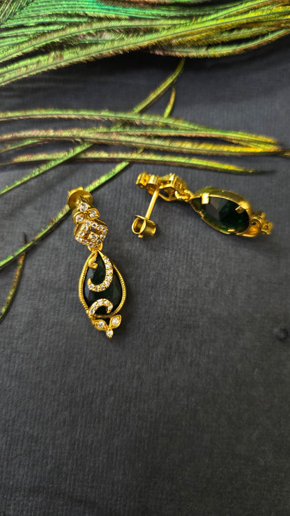 Stone drops earring