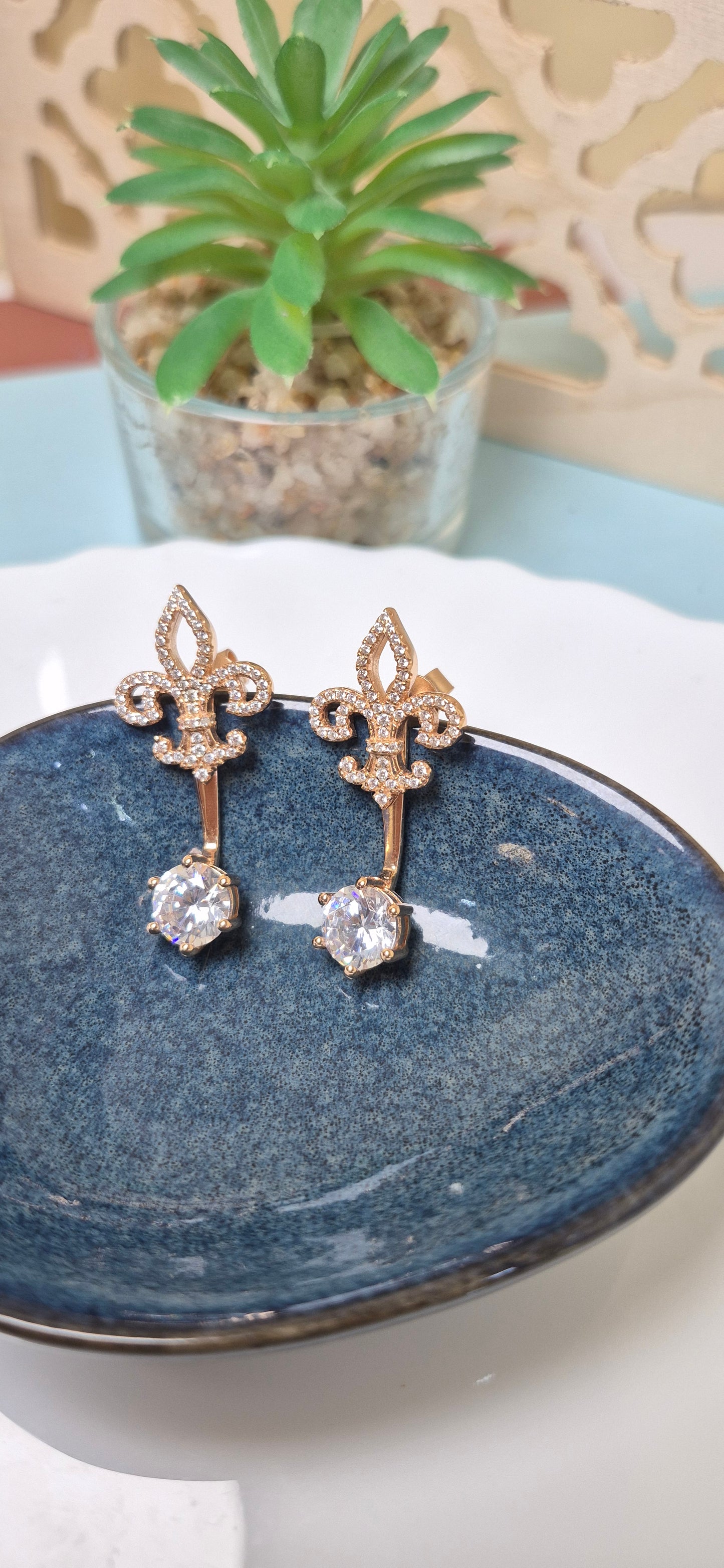 2 in 1 stud in rose gold