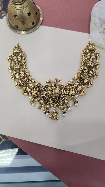 Gandaberunda intricate Laxmi Necklace