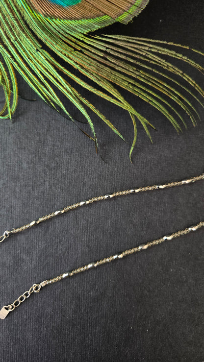 2mm citrine semi precious stone anklets
