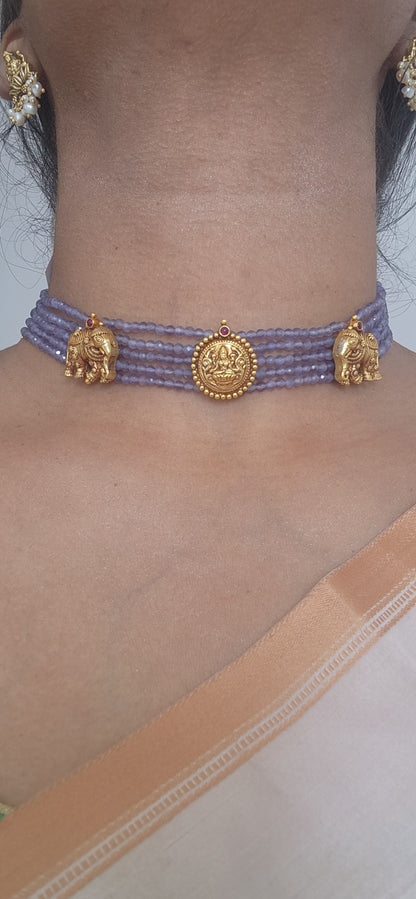 Lavender Beads elephant choker