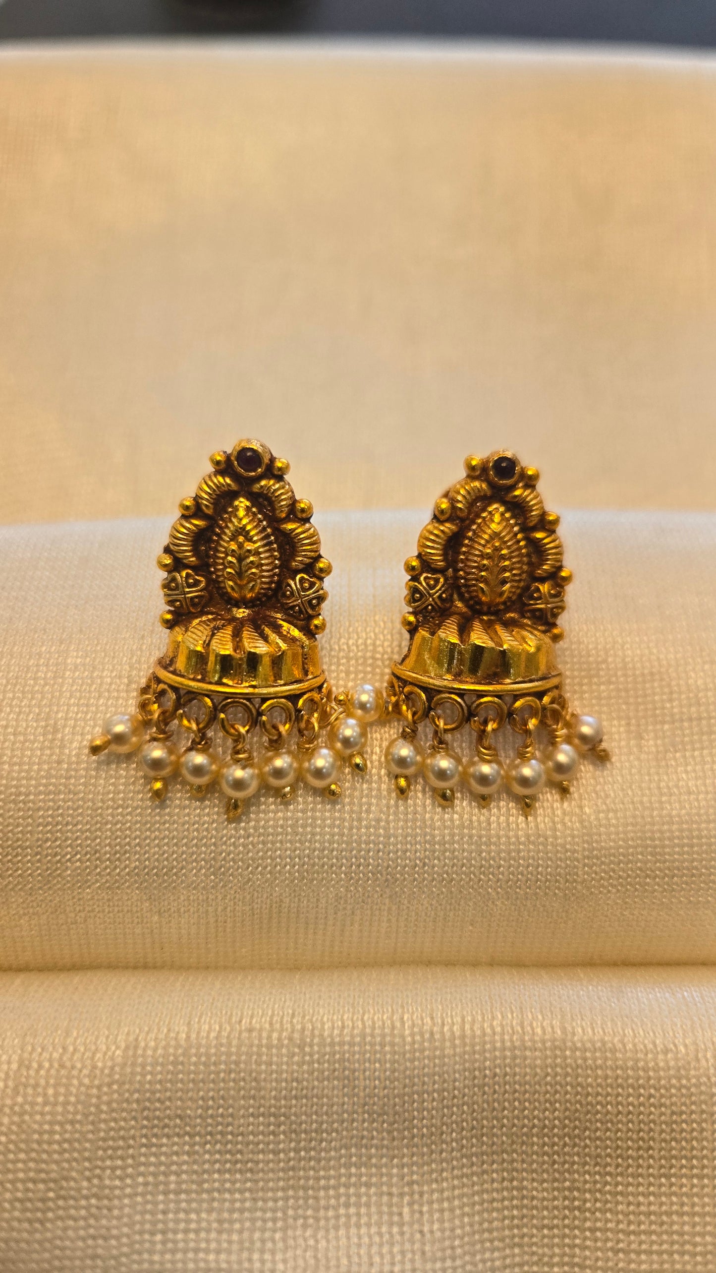 Half Jumkas with pearl drops