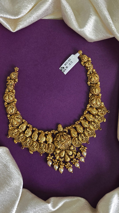Laxmi and peacock Motif necklace