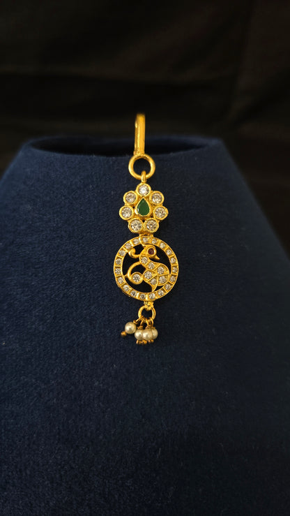 Peacock cute stone Maang tikka