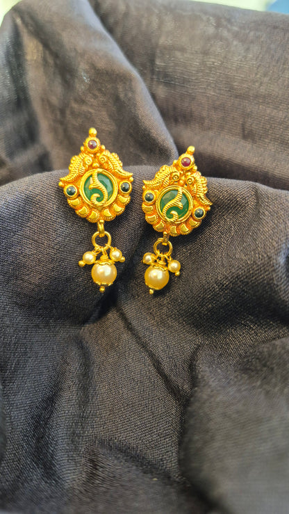 7 in 1 Green stone nakas earrings
