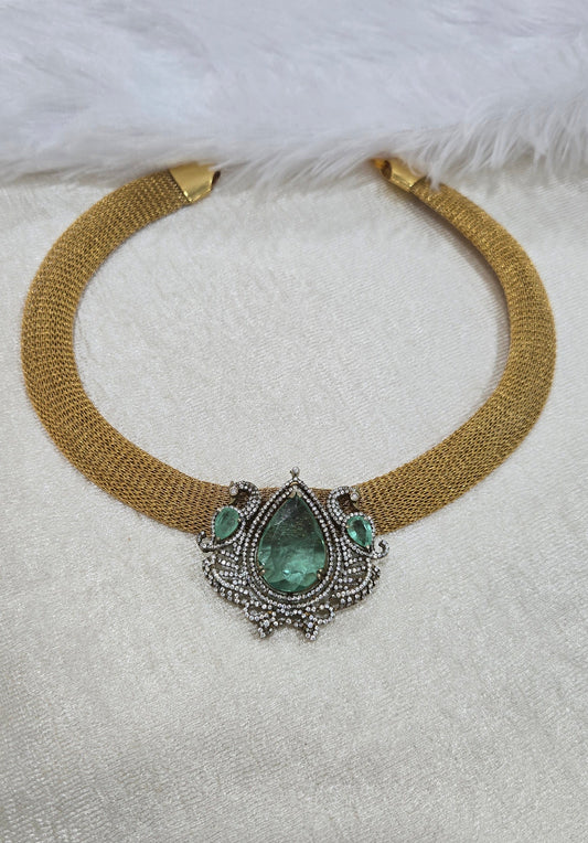 Victorian neckpiece with peacock motifs