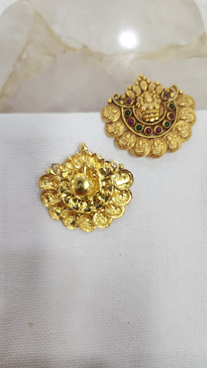 Kasu Chandbali Stud Earrings