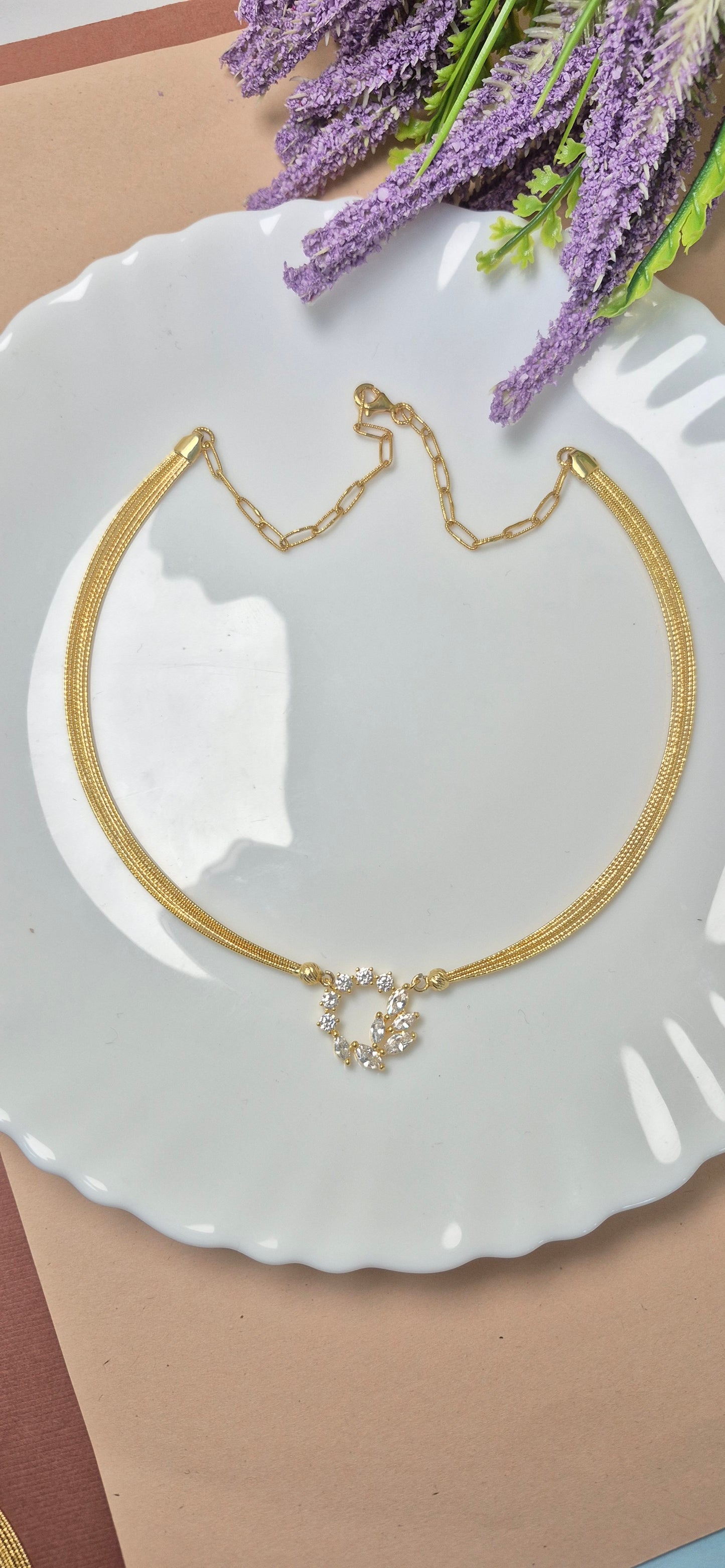 Hasli minimals cz stone rings pendant