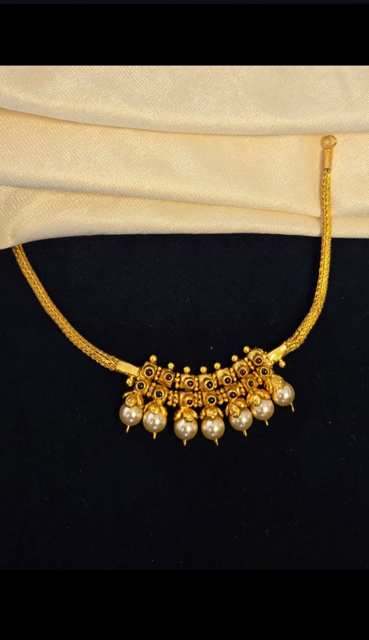 Pearl minimum short necklace