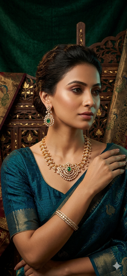 Close setting diamond look alike necklace