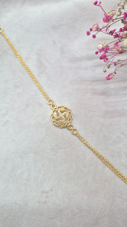 Minimal Swasthik bracelet
