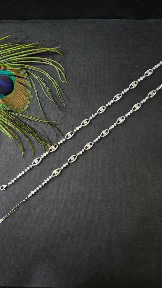 Stone evil eye anklets