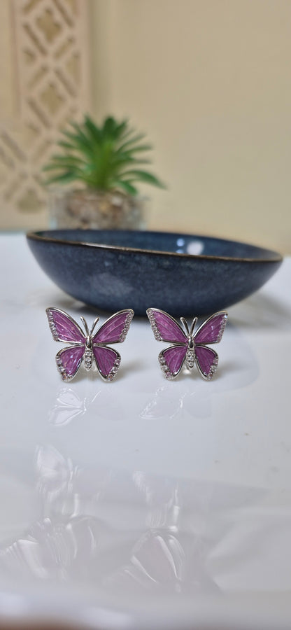 Pink flying butterfly
