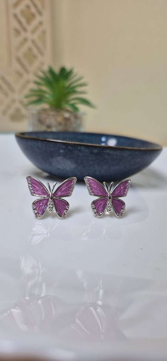 Pink flying butterfly