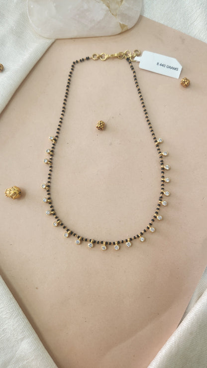 Black beads chain with stones