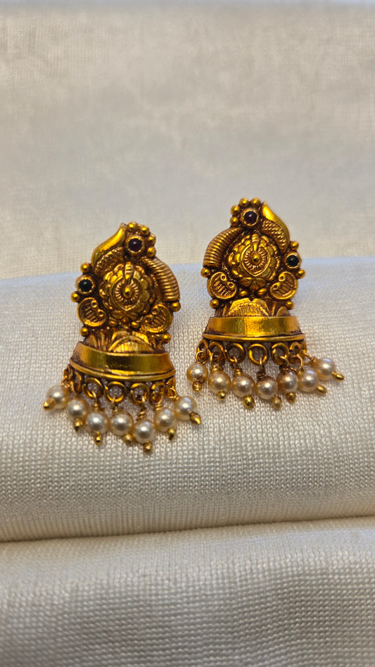 Half Jumkas with pearl drops