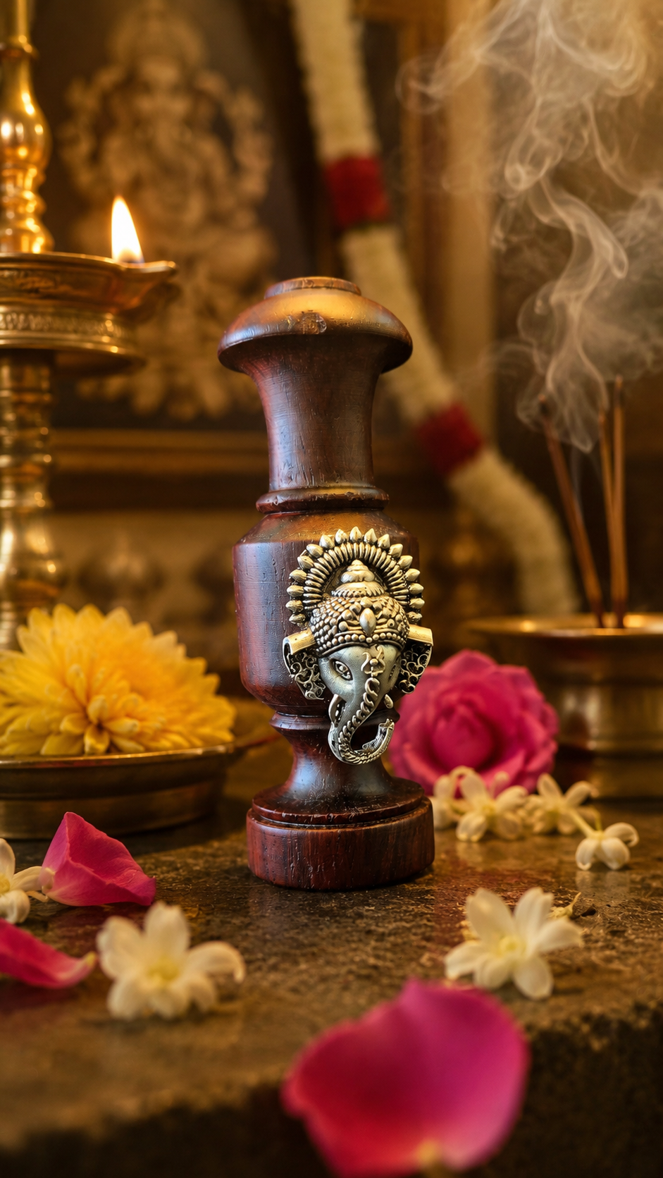 Ganesha agarbathi and flower vase stand