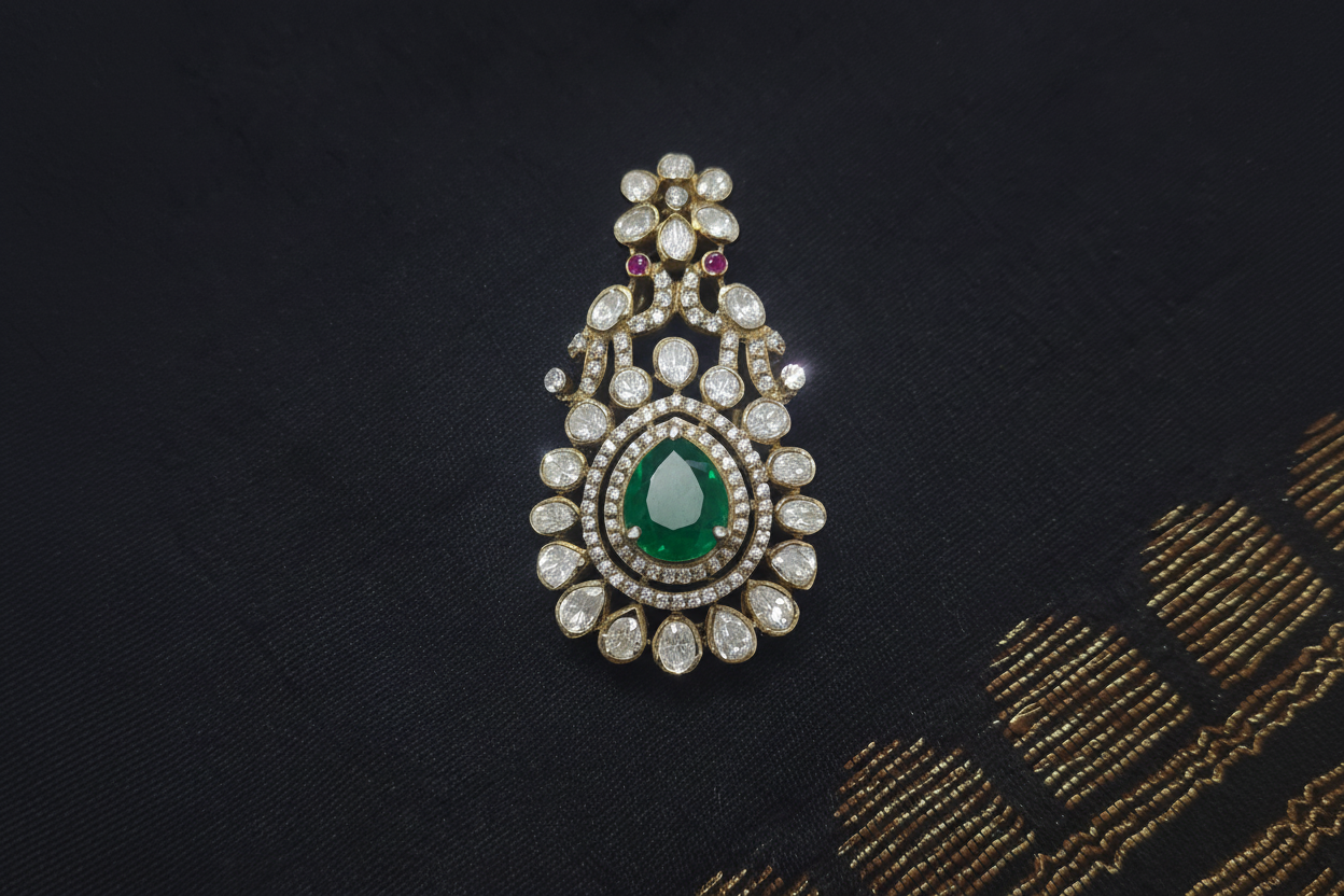 Moissonaite peacock pendant