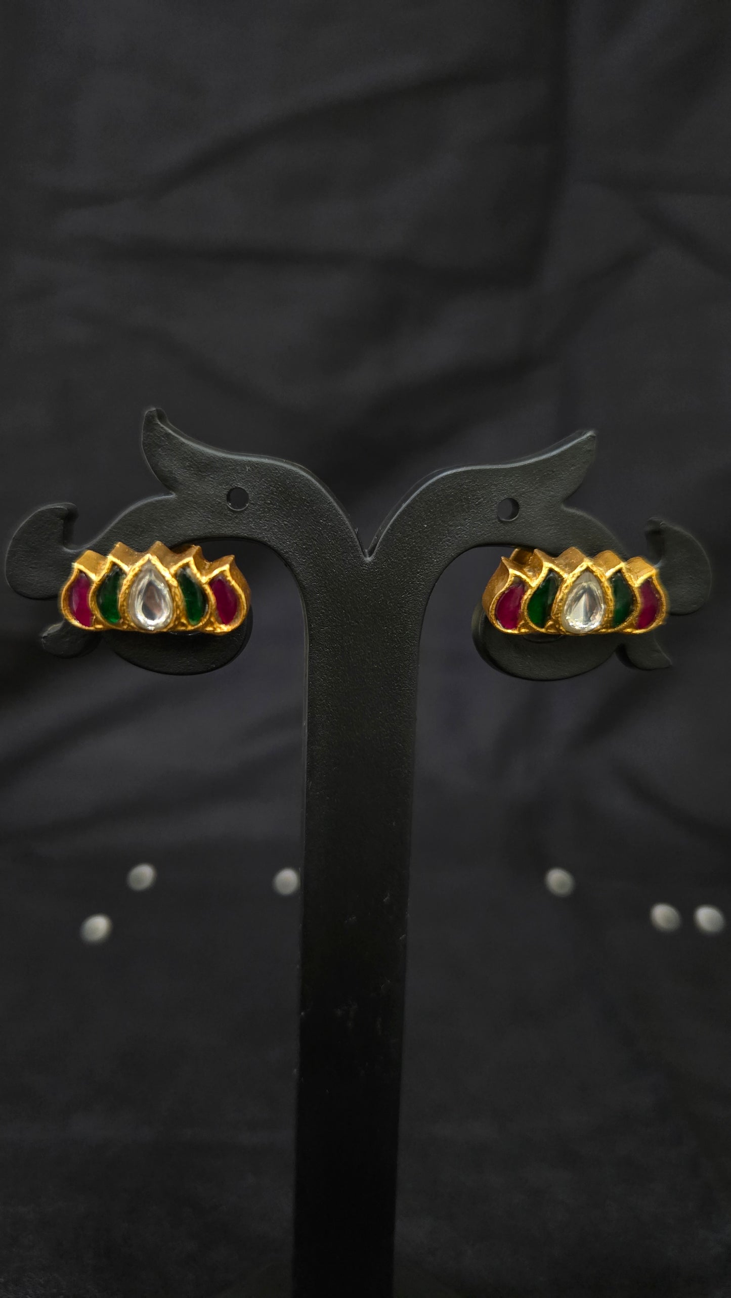 Lotus kundan earrings