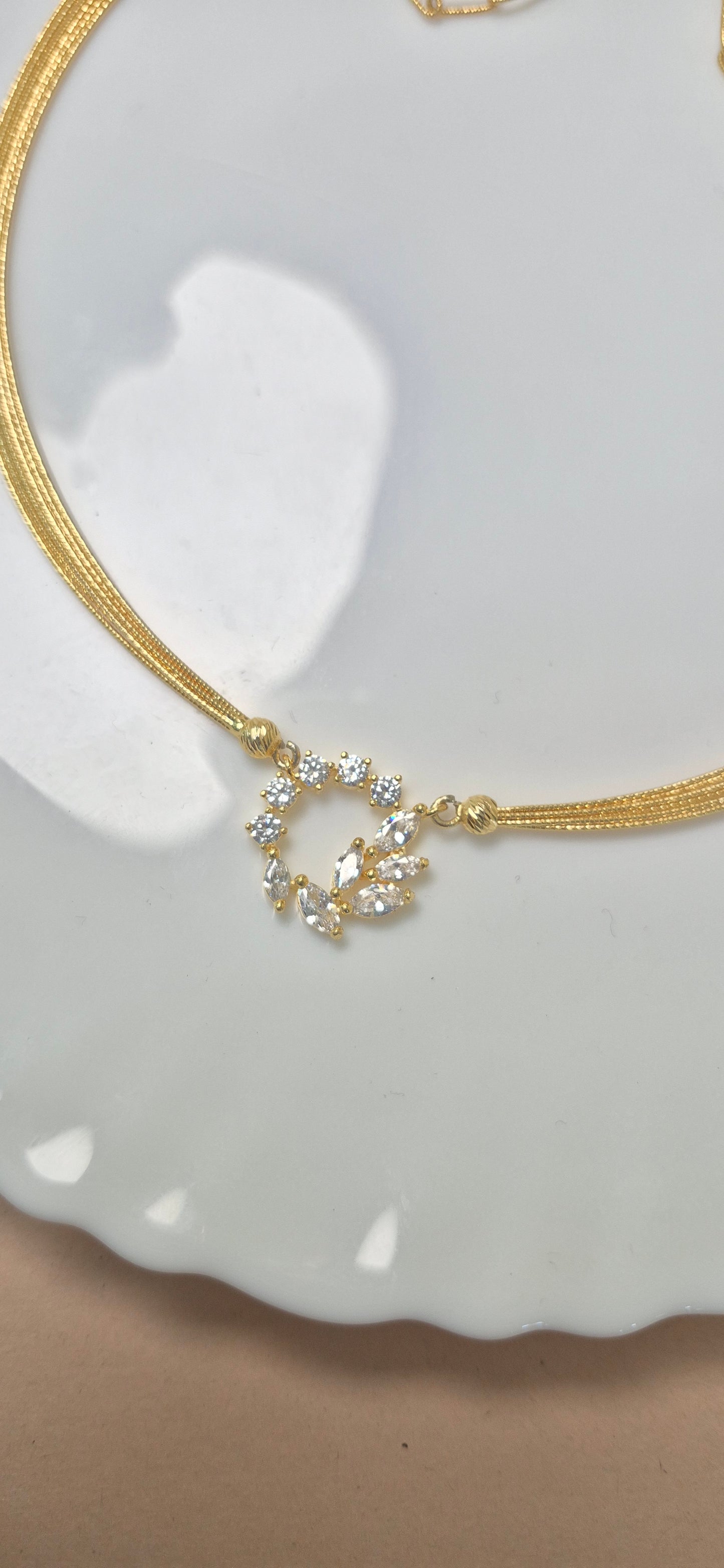 Hasli minimals cz stone rings pendant