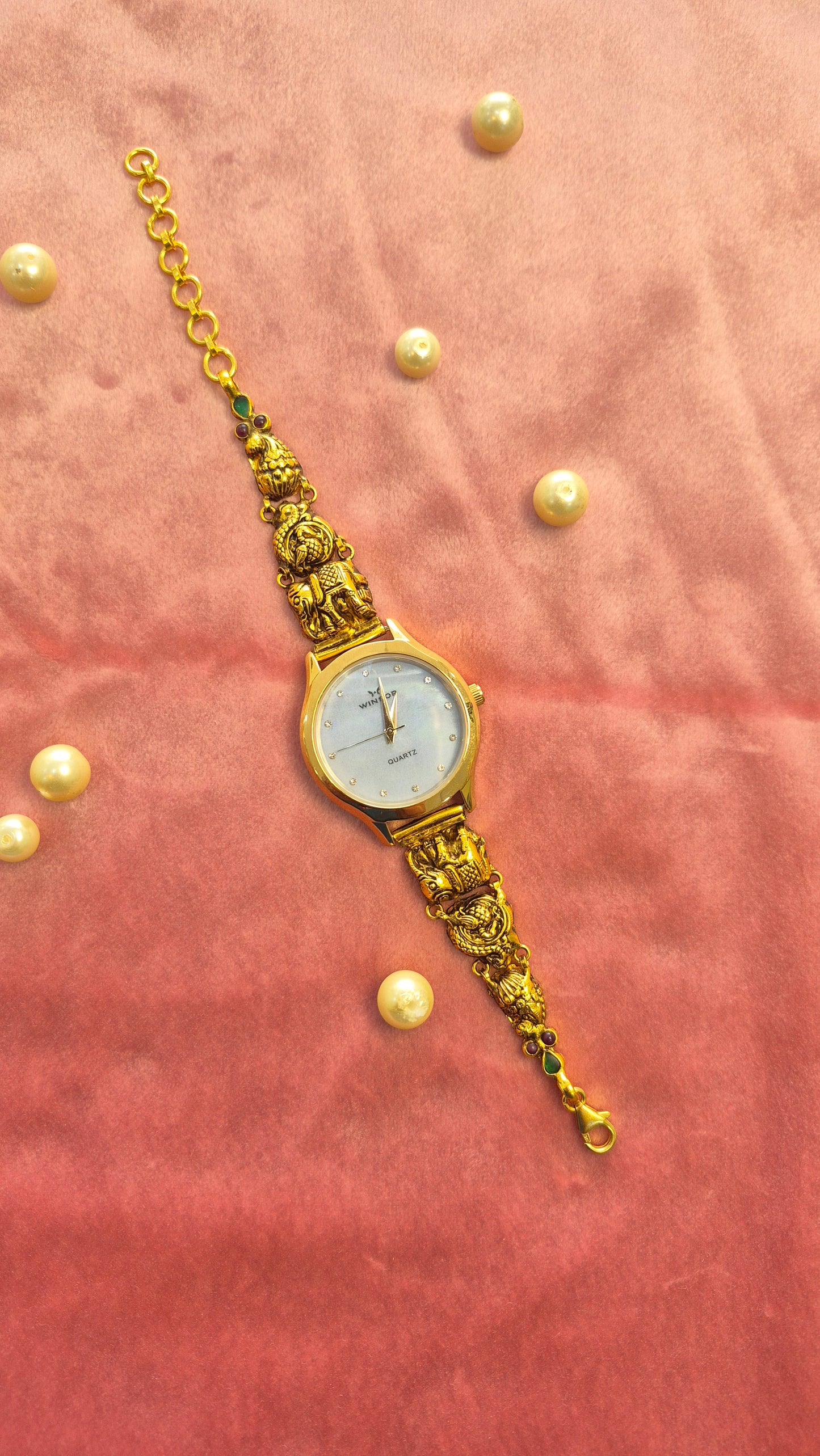 Antique silver watches sky Blue Mother Of Pearl(MOP) dial
