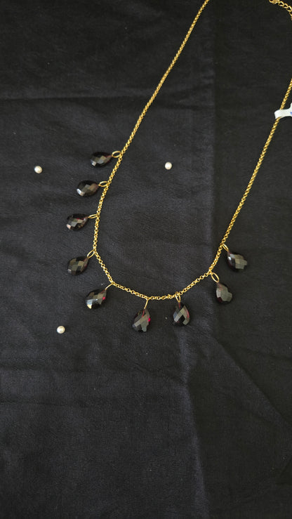 Garnet charms silver chain