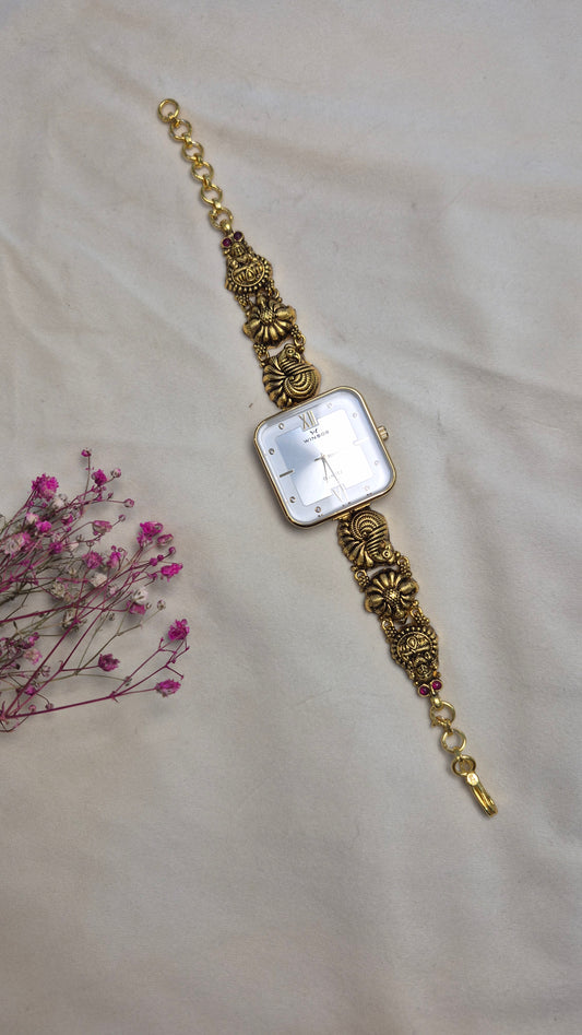 Antique square white dial