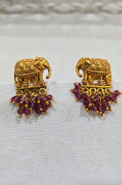 Elephant Earrings Red drops