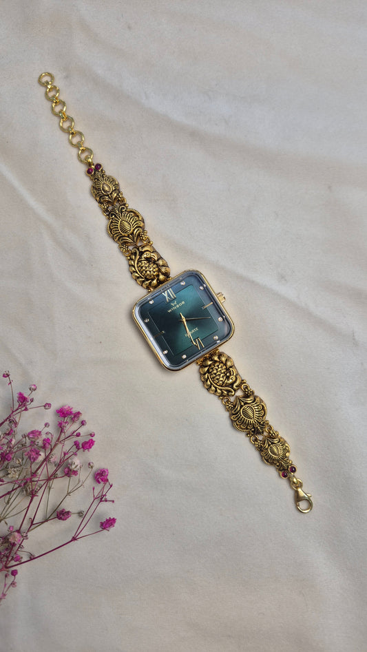 Antique square green dial