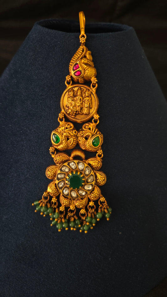 Ram darbar with kundan stones maang tikka