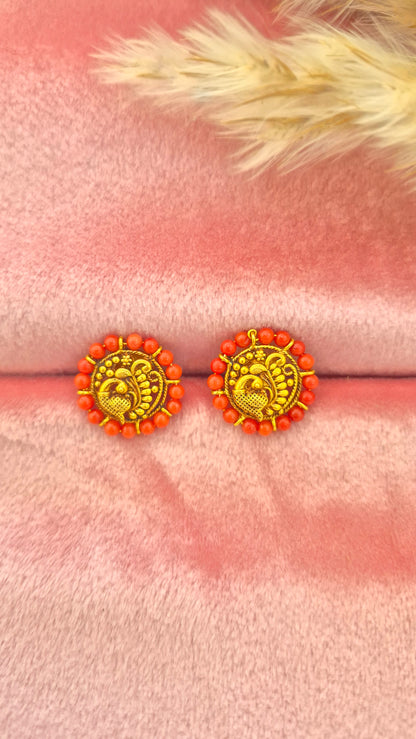 Coral Peacock Stud