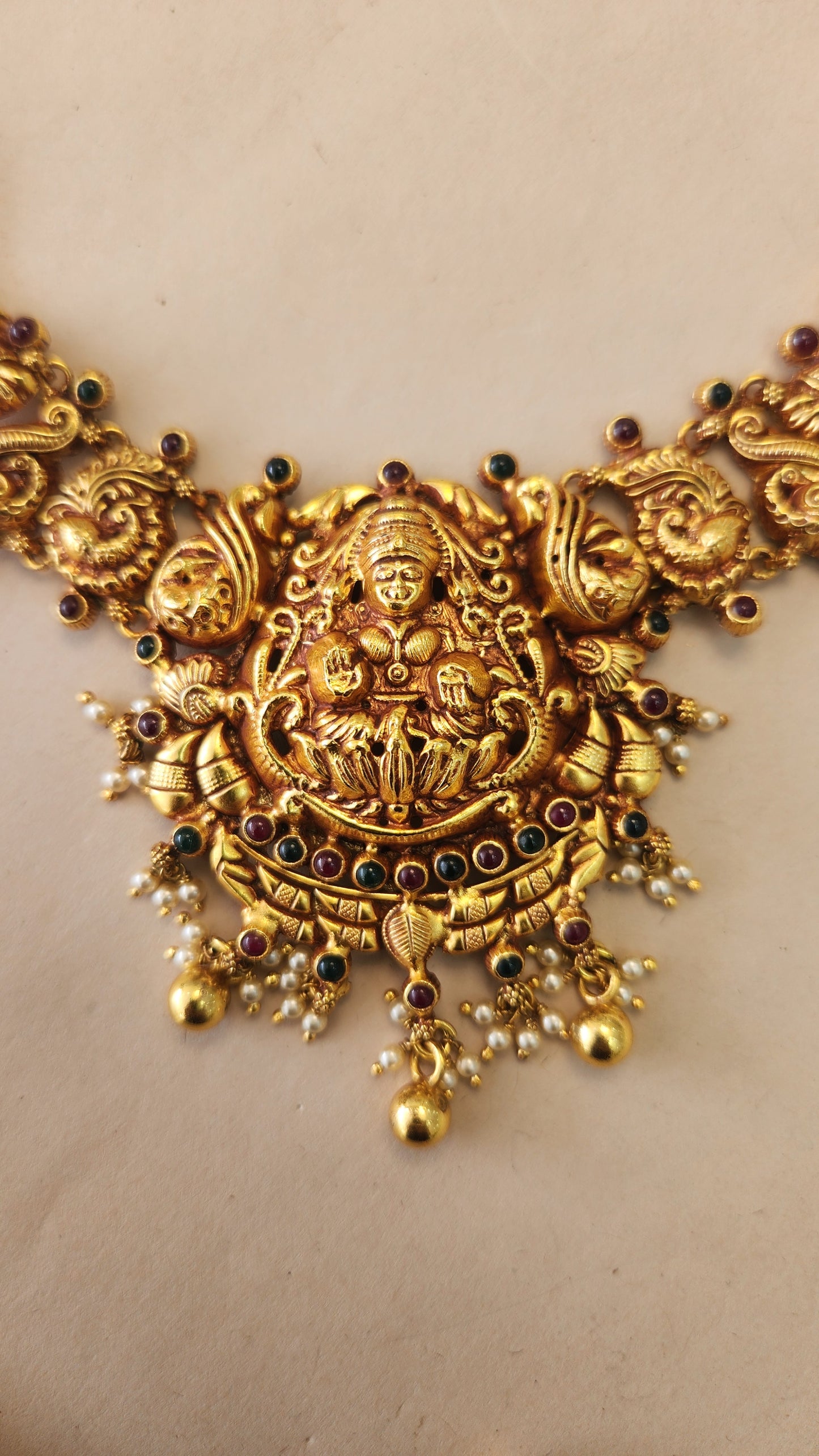 Laxmi Nagas Necklace with pearls drops