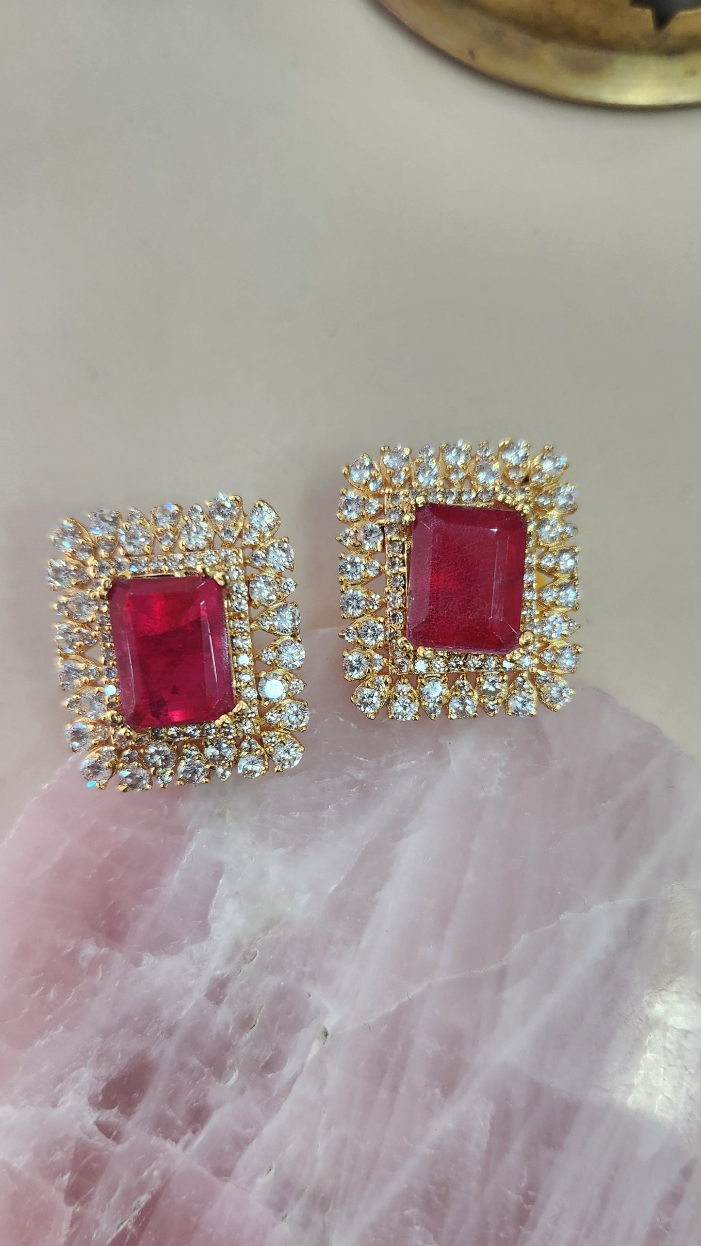 Red stone Studs