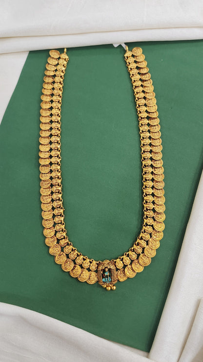 Light weight Kasu haram with small Laxmi embellished.