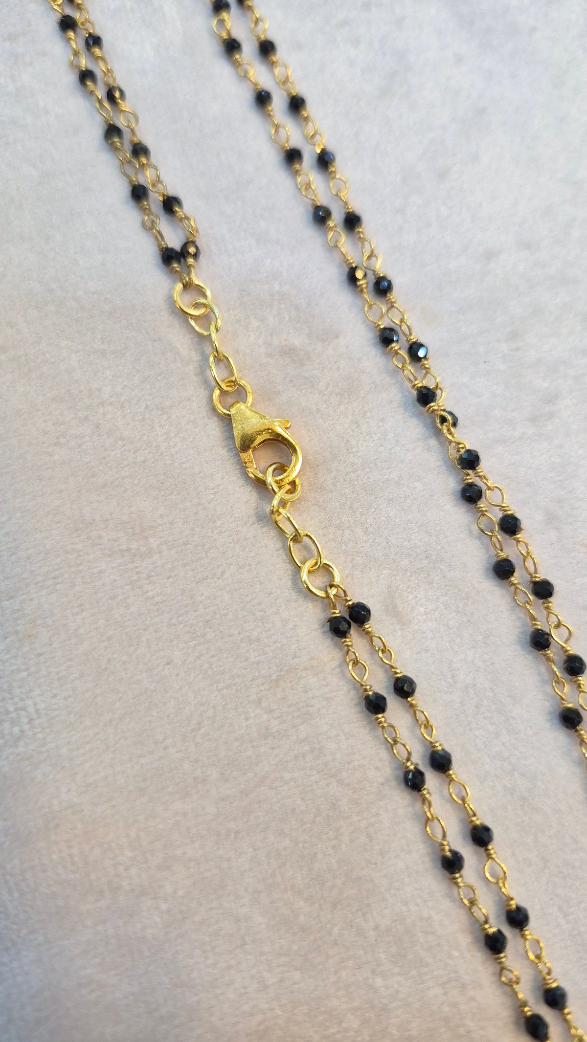 Black Diamond beads 2 layer chain