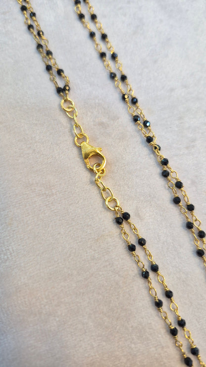 Black Diamond beads 2 layer chain