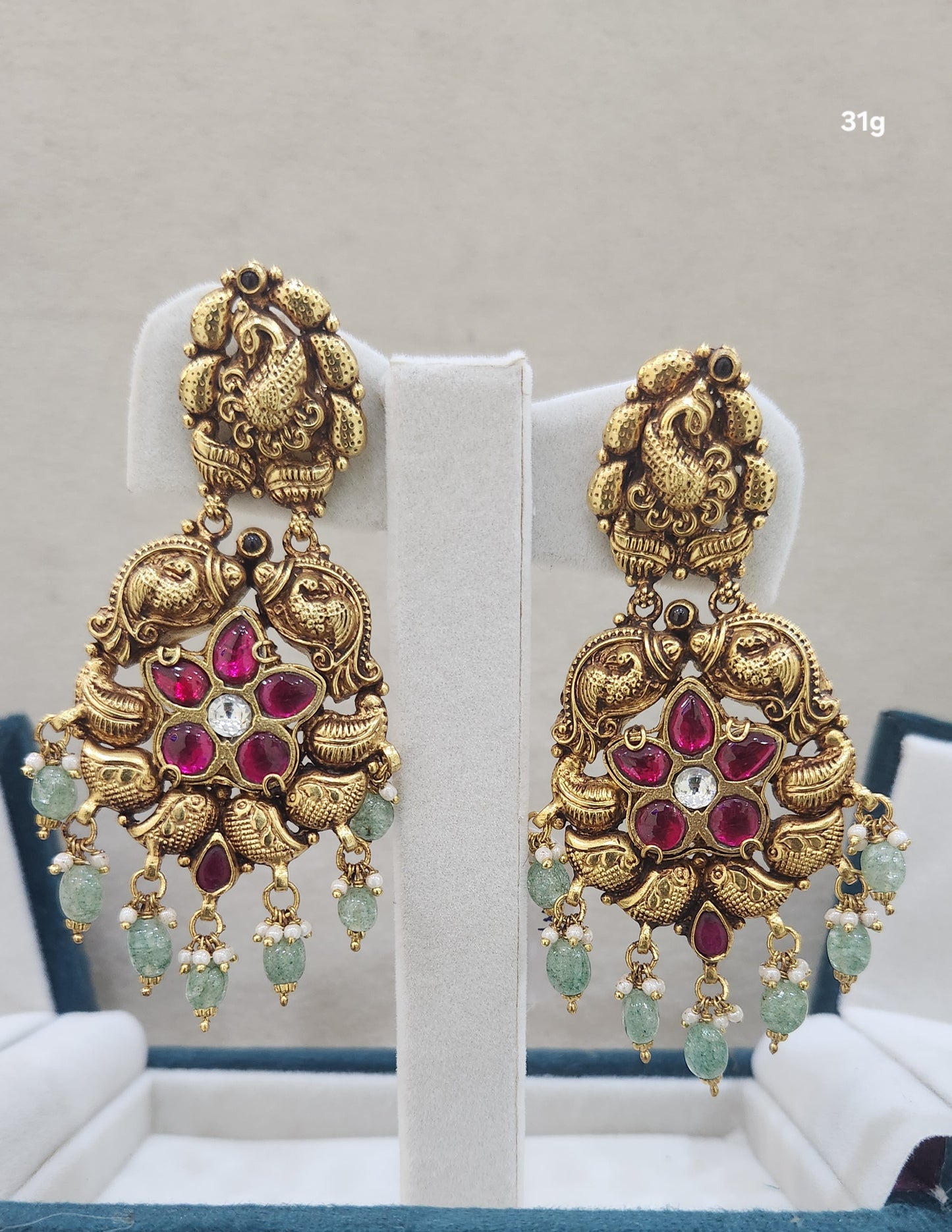 Big Kundan Mossanite earrings