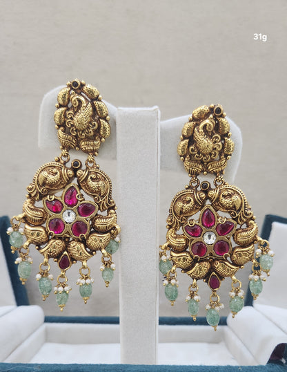 Big Kundan Mossanite earrings
