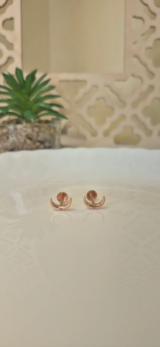 Cresent moon studs