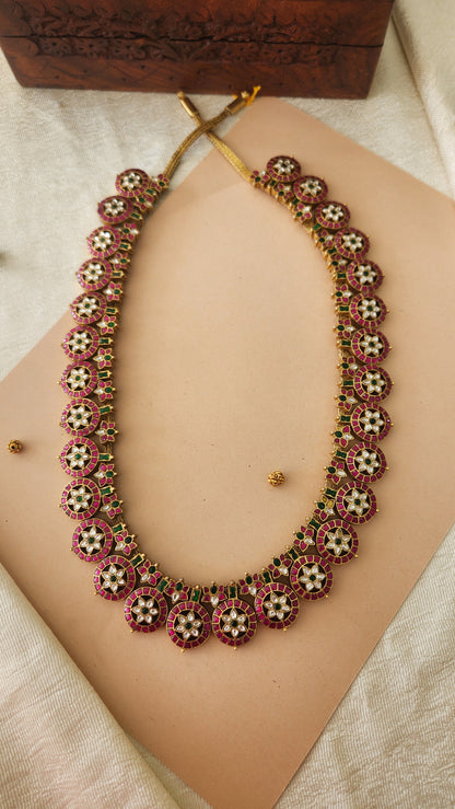 Kundan coin Haram with Kundan and polkis