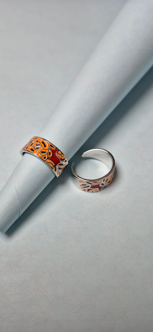 Fresh autumn enamel toe rings