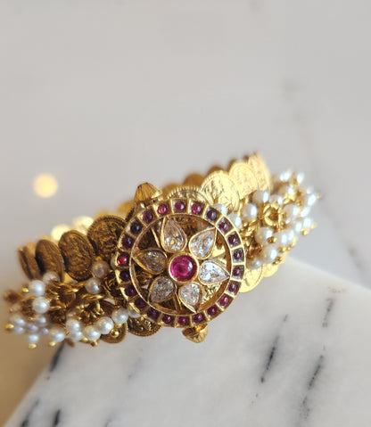 Contemporary Pearls Kasu Bangle