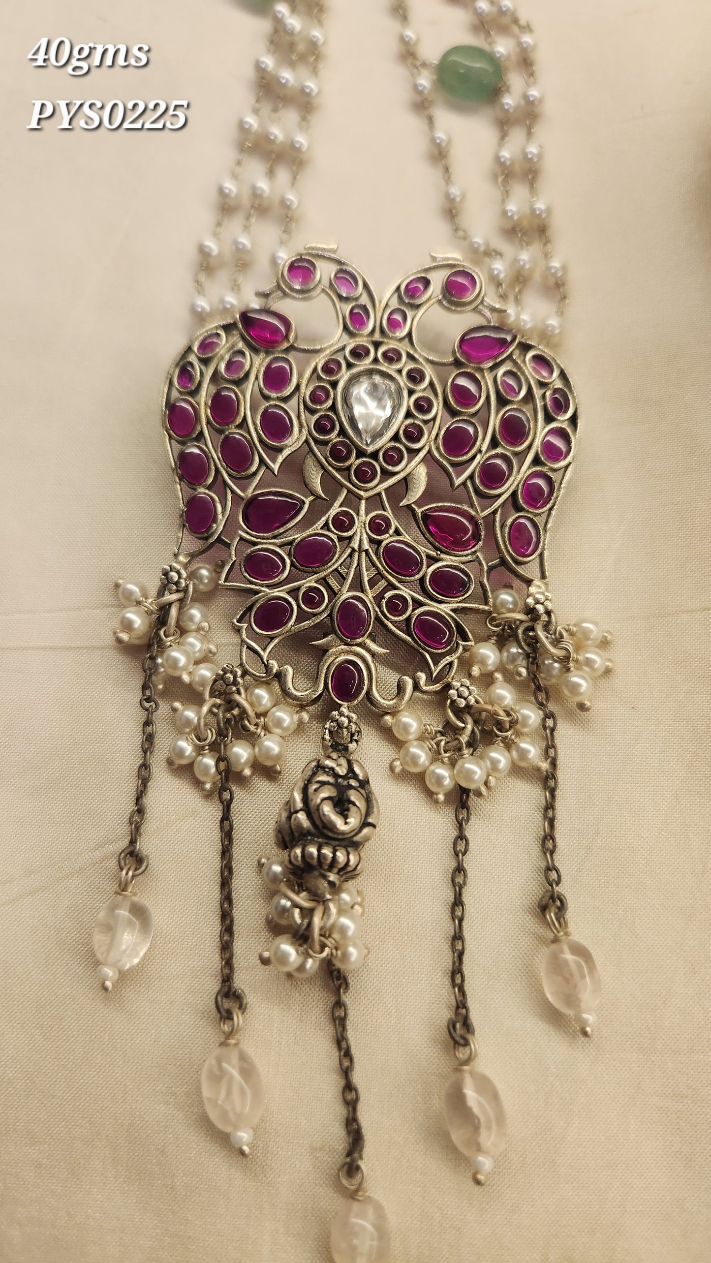 Silver Boho style with Gandaberunda neck piece