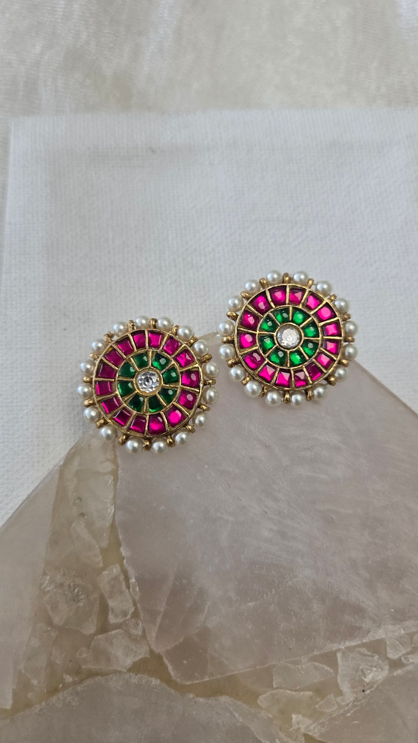 Kundan pearl Stud Earrings